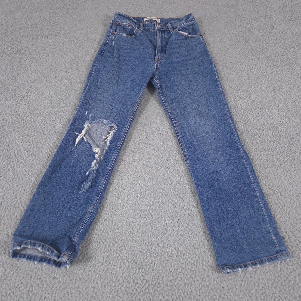 Abercrombie & Fitch Jeans Womens 25/0 Short Blue Ankle Straight Ultra High Rise